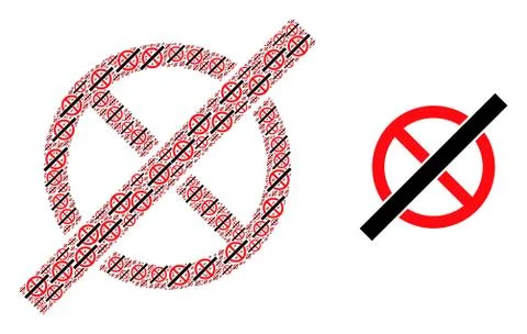 No Rules Collage of No Rules Icons and Original Icon Stock Illustration