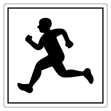 No Running, Warning Running On White Background Stock Illustration