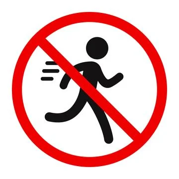 No running warning sign Ilustração Stock