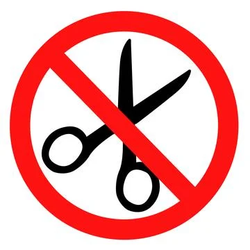 No scissors sign. Scissors forbidden symbol. Scissors is prohibited. Stock Illustration