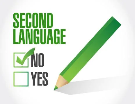 No second language check mark illustration Stock Illustration