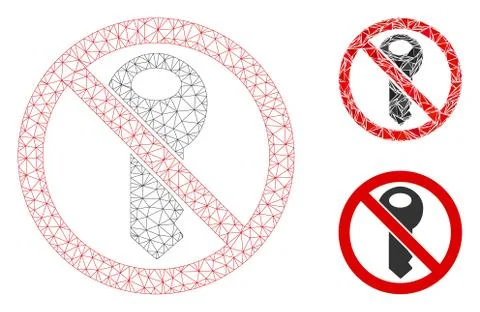 No Secret Key Vector Mesh 2D Model and Triangle Mosaic Icon イラスト素材