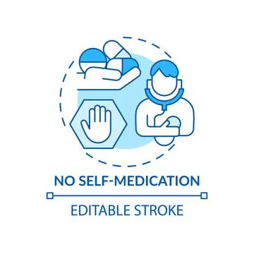No self-medication concept icon Stock Illustration