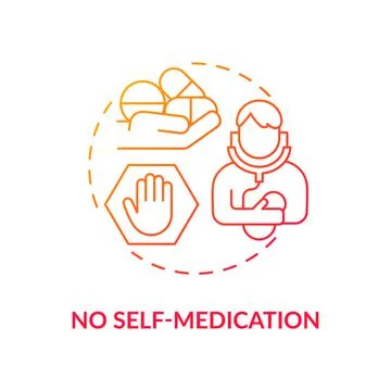 No self-medication concept icon Stock Illustration