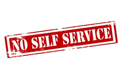 No self service Stock Illustration