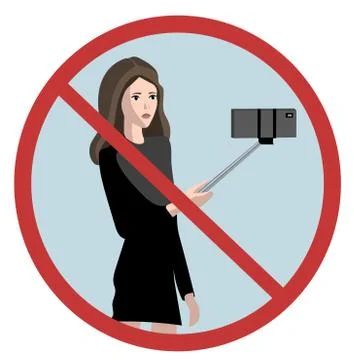 No selfie sticks vector Stock Illustration