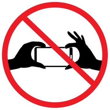 No Selfie on white background. Do not record video sign. Do not take photos Illustrazione stock