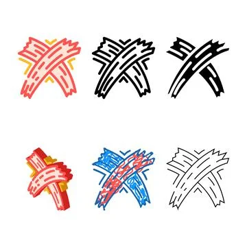 No set hand color icon vector Stock Illustration