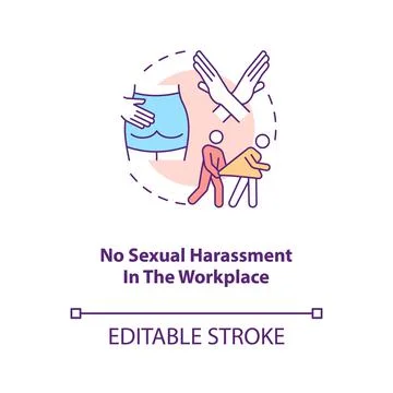 No sexual harassment in workplace concept icon Stock Illustration