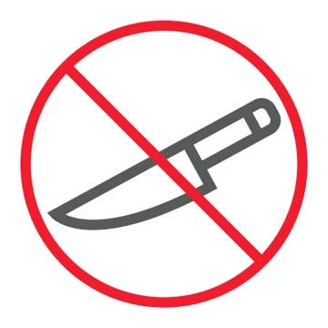 No sharp line icon, prohibition and forbidden Illustrazione stock