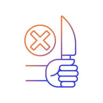 No sharp objects gradient linear vector manual label icon Stock Illustration