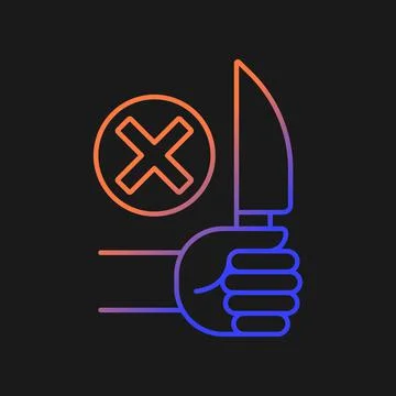 No sharp objects gradient vector manual label icon for dark theme Stock Illustration