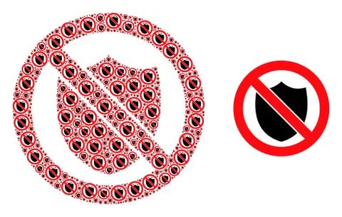 No Shield Composition of No Shield Items and Source Icon Stock Illustration