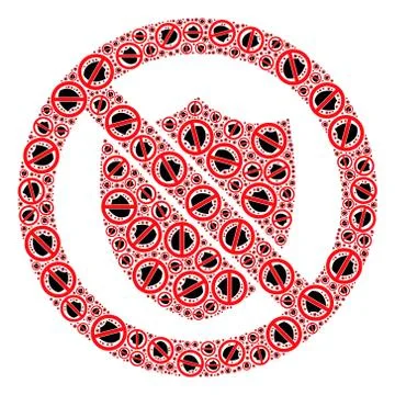 No Shield Recursion Mosaic of No Shield Items Stock Illustration