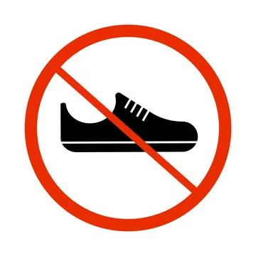 No shoes allowed. Please take off your shoes. Vector. Stock Illustration