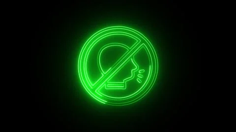 No Shouting Icon Isolated on Black Background Silence Warning Symbol Design Stock-Footage 330258668