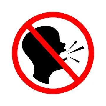 No Shouting or Making Noise, Restriction Icon Sign Stock Illustration