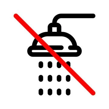 No shower line icon. Vector graphics Stock Illustration