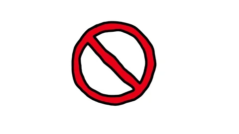 No Sign Ban Scribble Animation Doodle White Background Video stock 73574447