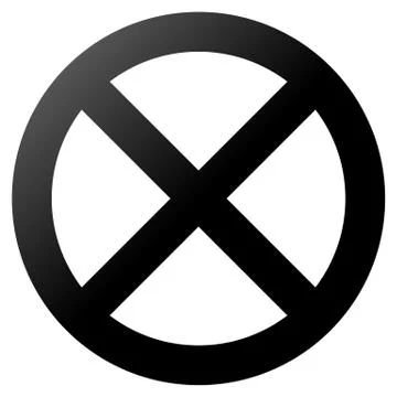 No sign - black thick gradient, isolated - vector Stock Illustration