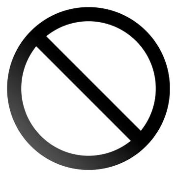 No sign - black thin gradient, isolated - vector Illustrazione stock