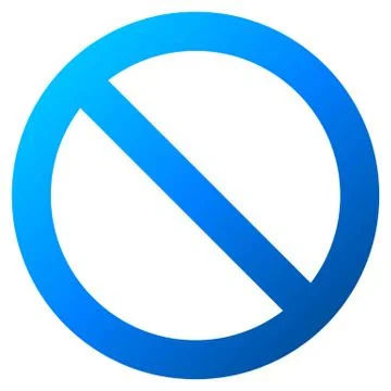 No sign - blue thick gradient, isolated - vector Stock Illustration