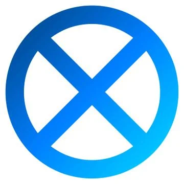 No sign - blue thick gradient, isolated - vector Stock Illustration