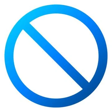 No sign - blue thin gradient, isolated - vector Illustrazione stock