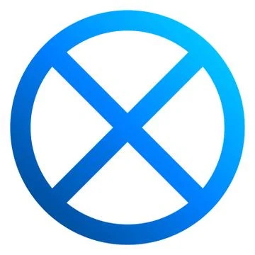 No sign - blue thin gradient, isolated - vector Stock Illustration