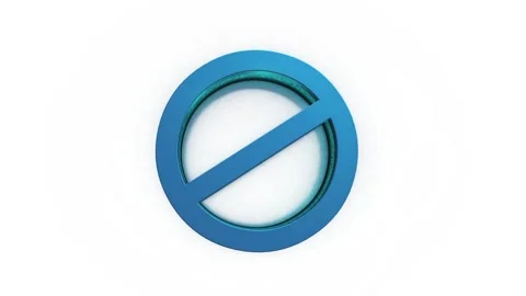No sign with circle icon animation on black background. Warning, stop no en.. Stock Footage 327756981