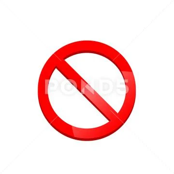 No sign, empty ban sign, forbidden sign or red no symbol icon flat on isolated Stock Illustration