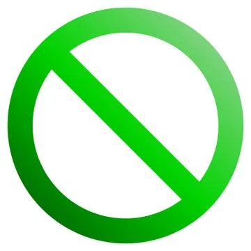 No sign - green thick gradient, isolated - vector Stock Illustration