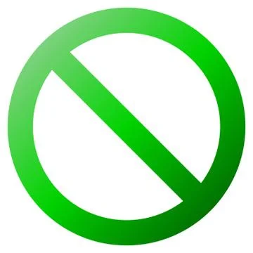 No sign - green thick gradient, isolated - vector Stock Illustration