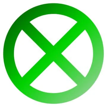 No sign - green thick gradient, isolated - vector Stock Illustration
