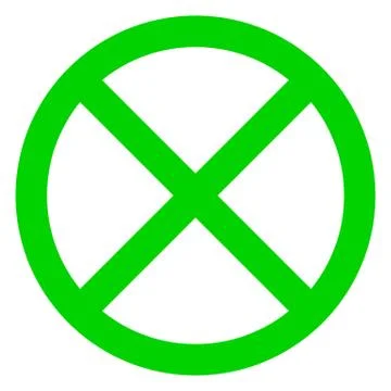 No sign - green thin simple, isolated - vector Stock Illustration