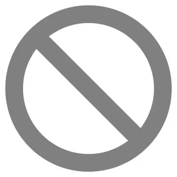 No sign - medium gray thick simple, isolated - vector Stock Illustration