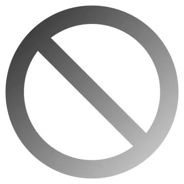 No sign - medium gray thick gradient, isolated - vector Stock Illustration