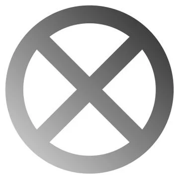 No sign - medium gray thick gradient, isolated - vector Stock Illustration