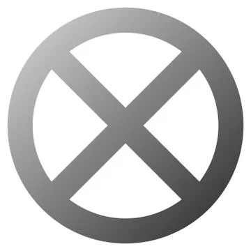 No sign - medium gray thick gradient, isolated - vector Stock Illustration