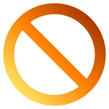 No sign - orange thick gradient, isolated - vector Stock Illustration