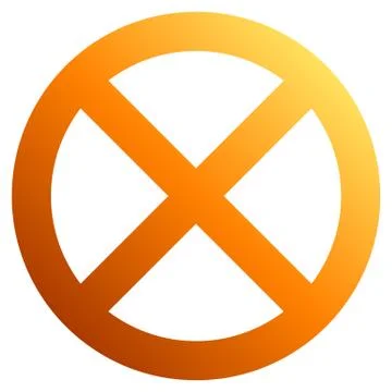 No sign - orange thick gradient, isolated - vector Stock Illustration
