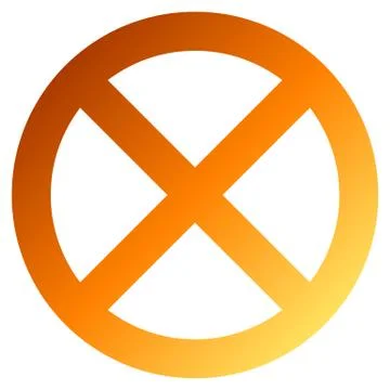 No sign - orange thick gradient, isolated - vector Stock Illustration