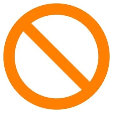 No sign - orange thick simple, isolated - vector Stock Illustration