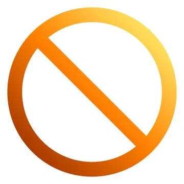 No sign - orange thin gradient, isolated - vector Stock Illustration