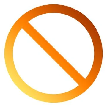 No sign - orange thin gradient, isolated - vector Stock Illustration