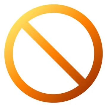 No sign - orange thin gradient, isolated - vector Stock Illustration
