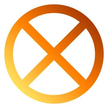 No sign - orange thin gradient, isolated - vector Stock Illustration