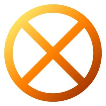 No sign - orange thin gradient, isolated - vector Stock Illustration