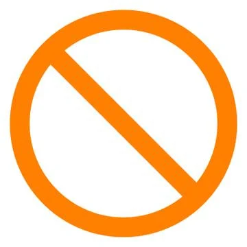 No sign - orange thin simple, isolated - vector Stock Illustration