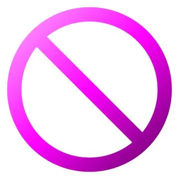 No sign - purple thin gradient, isolated - vector Stock Illustration